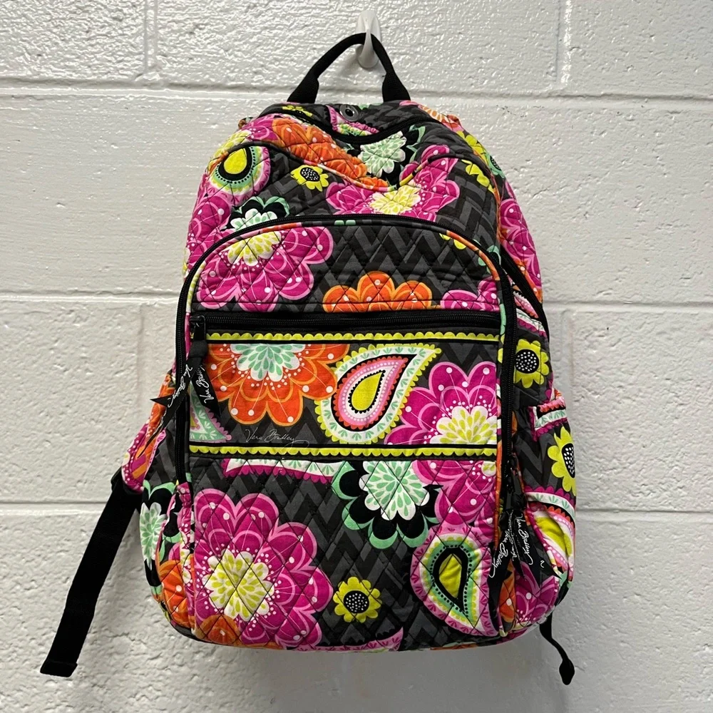 VERA BRADLEY Pink Ziggy‎ Zinnia Campus Backpack